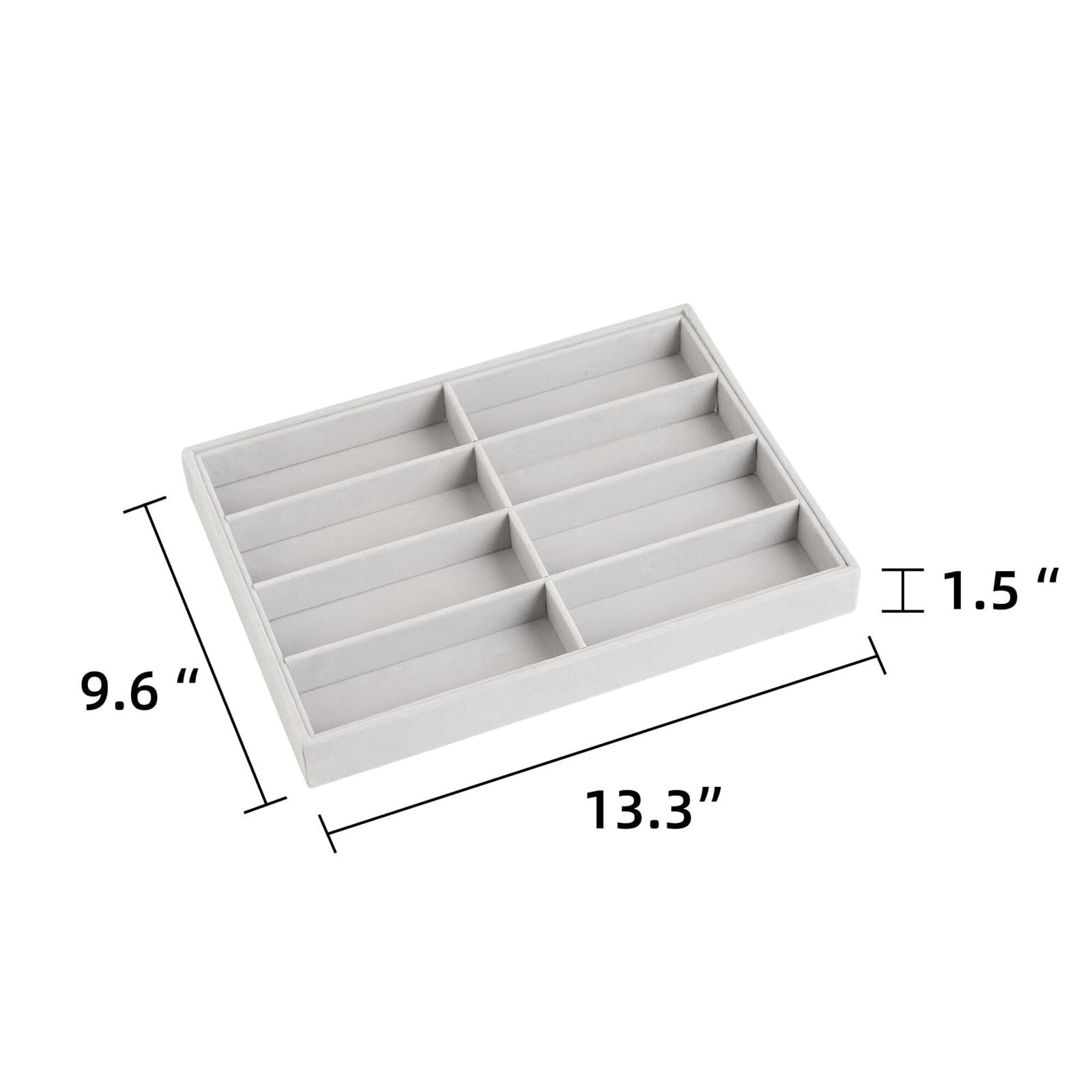 Sonnenbrillen Aufbewahrung Samt-Brillen-Organizer, 8-Fach-Sonnenbrillen-Tablett, Sonnenbrillen-Box Brillenständer für Uhren(Black,No lid)