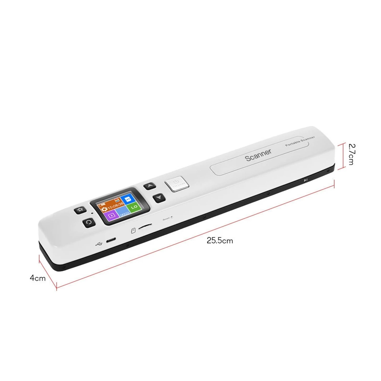 Scanner de Documents, Scanner de Documents et d'images à Baguette Portable Haute Vitesse, Format A4, JPG/PDF, écran LCD