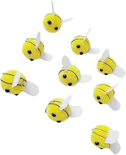 KONTONTY 50piezas Accesorios De Abeja Amarillos Hechos Mano Adornos De Peluca Para Ropa Decoración De Abeja Para Manualidades