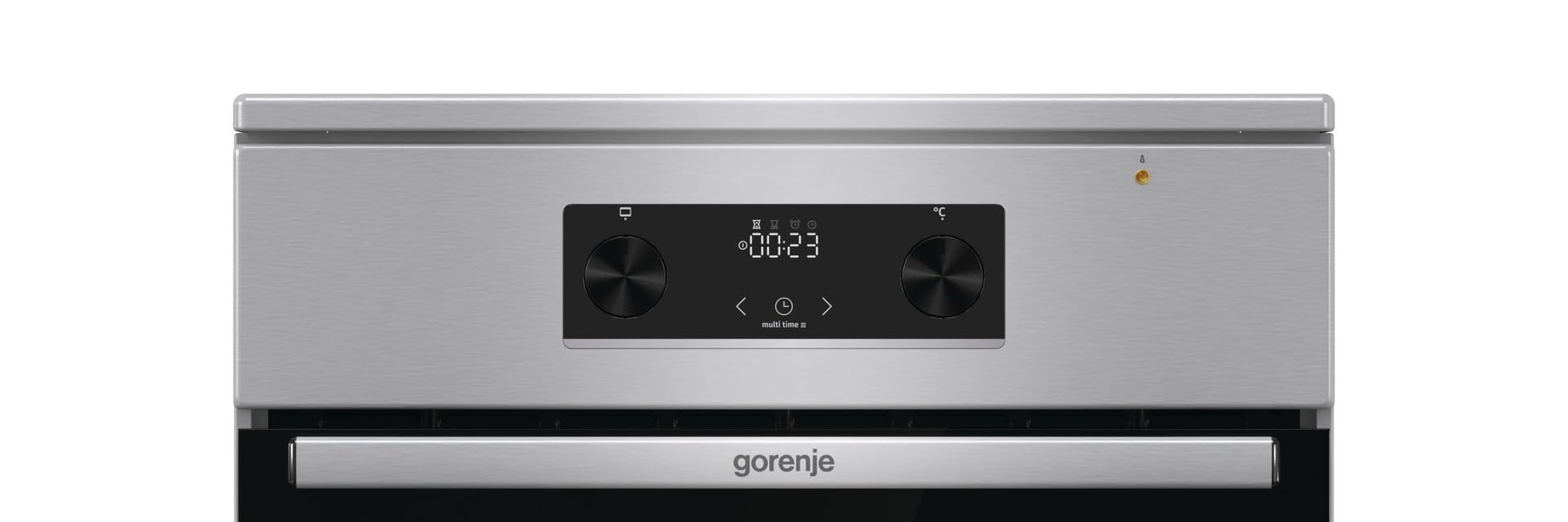 Gorenje GEIT5C61XPG Elektro-Standherd mit Induktionskochfeld, 50cm Breite, 70 L, Pizza Funktion, FrozenBake, AirFry, MultiAir Technologie, HomeMade Backofenform, AquaClean, FastPreheat, Edelstahl