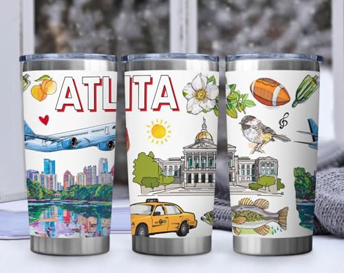 Image of City Travel Mug for City Lover,20oz Double Wall Tumbler Vacuum Insulated Stainless Steel Coffee Cups (Atlanta)