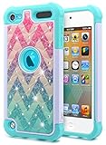 iPod Touch 6 Case, iPod Touch 5th Generation Case, NageBee Glitter Diamond [Hybrid Protective] Armor Cover w/[Shiny Studded Rhinestone Bling] Sparkle Shiny Girls Cute Shockproof Case -Wave