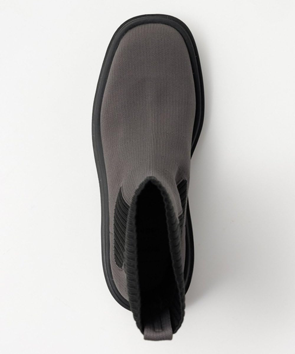 [ステッピ] 防水 洗える サイドゴアブーツ ニットブーツ 柔らかい 伸縮性 ローヒール 疲れにくい SESISW0014 レディー