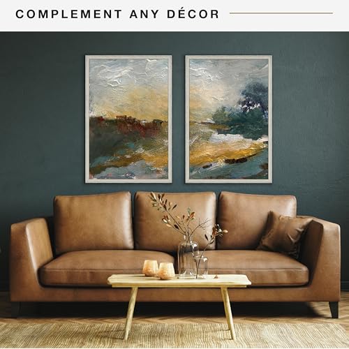 MCS Studio Gallery 24x36 Poster Frame Gray Woodgrain, Vertical & Horizontal Wall Hanging Large Picture Frame for Photos, Posters & Art Prints (2-Pack)