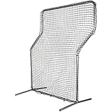 CHAMPRO Steel Frame Reversible Field Z-Screen, Baseball/Softball Pitcher's Net, 7' X 5', SILVER