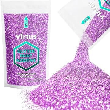 v1rtus Glitter Paint Additive - Lavender Purple | 100g Metallic Flakes for Adding Sparkle to Paints & Wood Varnish | Add to Emulsion, Acrylic & Latex for Indoor Sparkly Walls