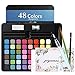 Produktbild MojiDecor 48 Aquarell Farbkasten, Aquarellfarben Wasserfarben Set mit Aquarellpapier Pinsel Wassertankpinsel Geschenke für Anfänger Profis Schule