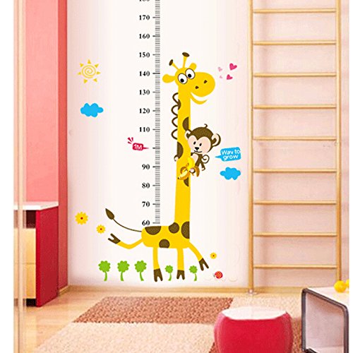 Eshylala B-Comrade(Tm) Giraffe Height Stickers Kids Growth Chart Height Measure Stickers #TOP5