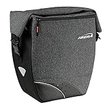 Ibera G-2 PakRak Pro Panniers バイクバッグ (ペア) クイックリリース/クリップオンシステム付き - リアラック用自転車サドルバッグ 各耐荷重20ポンド - 反射サドルバッグ 自転車 ほとんどのラックにフィット (グレー)