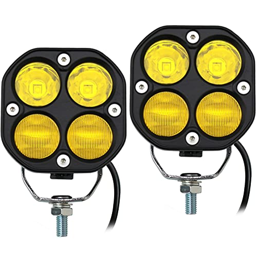 LED Combo Yellow Ditch Lights Pod Lights Driving Fog Lights 2Pcs 3Inch 40W Waterproof Offroad Driving Lights Work Auxiliary Lights Fit for Auto Car Truck ATV UTV Boat Golf Motorcycle