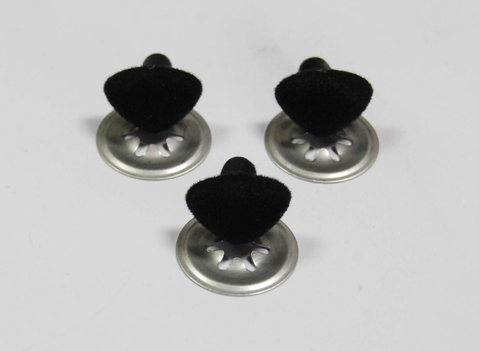 Celloexpress Pack Of 3 Flock Black Cat/Triangle Noses 18Mm Metal Backs - Teddy Bear & Soft Toy Making Detailed Noses