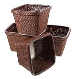 cestito kerka Simple y elegante: un ambiente hogareño acogedor y elegante sin esfuerzo con esta práctica y atractiva canasta de almacenamiento, canasta de flores tejida, organizador de escritorio