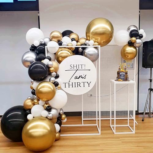 Image of Voircoloria 90pack Metallic Gold Balloons Different Size 18 /12 /10 /5 Inch Chrome Gold Balloon Garland Arch Kit for Wedding, New Year, Birthday, Graduation, Bridal Shower, Baby Shower Decorations