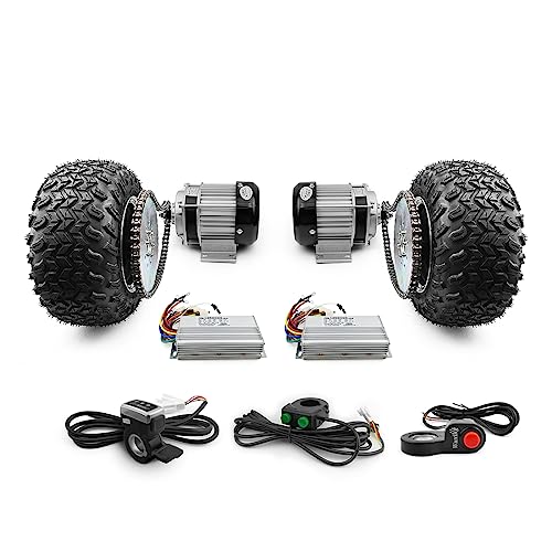 L-faster 10 Inch Dual Drive Brushless Geared Motor 10x6.0 Fat Wheel for Trolley Cart Bike (Max 7kph)