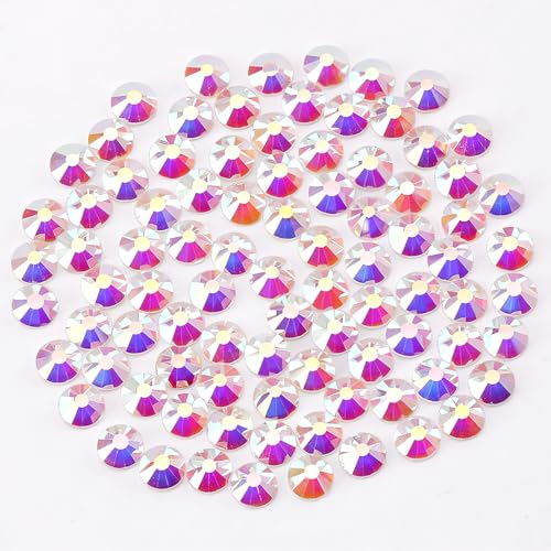 Image of Novani Rhinestones 1440pcs SS20 Glass Rhinestones Crystal Flatback Gemstones for Crafts Nails Makeup Bags and Shoes Decoration(SS20, Transparent AB)