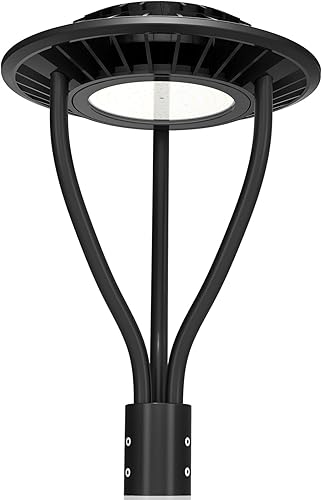 OPENLUX Luz LED de poste superior de 60 W con sensor de atardecer a amanecer, DLC ETL listado 8400Lm IP65 impermeable al aire libre poste luz para