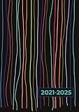2021-2025 A4 Five Year Diary | Strings on Black: UK Month to View Diary / Motivational & Inspirational Personal Planners & Organisers (moon phases, tabs, birthdays, notes)