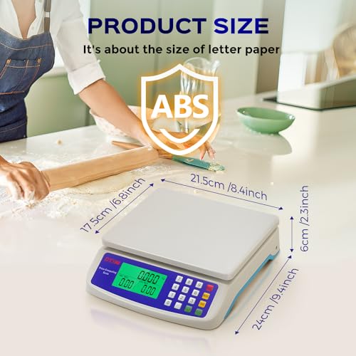 Bonvoisin Commercial Food Scale 66lb/ 30kg Price Computing Scale with kg/lb/oz Conversion, Deli Produce Scale for Kitchen, Market with 1g Division