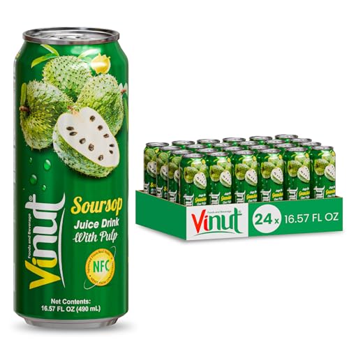 VINUT Soursop Juice Drink Pulp, 55% Real Fruit Juice, NFC,