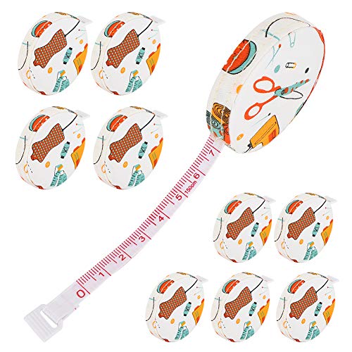 Horoper 10pcs Tape Measure for Body Adjustable Retractable Ruler Cloth Body Tape Measure Tailor Sewing Tool 150cm/59inch