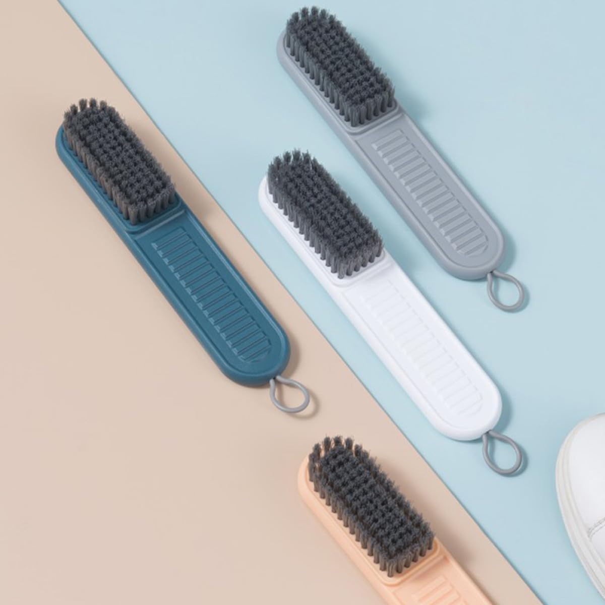 5 Pcs Long Handle Shoe Brush Set Soft Bristle Laundry and Clothing Cleaner for Home Travel for Deep Cleaning Shoes and Clothes