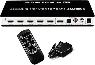 4k hdmi Switch 30hz hdmi switcher 5 Port 5x1 hdmi switcher Splitter Box hdmi Audio Extractor Supports 1080p Ultra hd 4k Full hd 3D arc with Remote Control