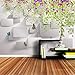 Produktbild Xbwy Moderne Ziegelsteintapete 3D Stereoskopisch Für Wände Tapeten 3 D Kinder Wohnzimmer Blume Blossom Schmetterling Wandpapier-400X280Cm
