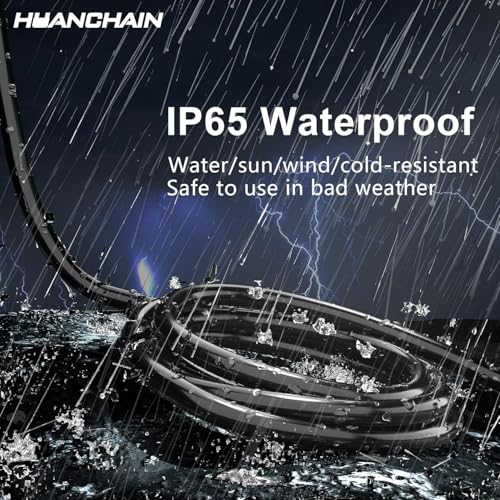 Image of HUANCHAIN Indoor Black Extension Cord 3 ft Waterproof, 16 /3 Gauge Flexible Cold-Resistant Appliance Extension Cord Outside, 13A 1625W 16AWG, 3 Prong Electric Cable, ETL