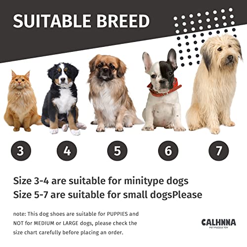 CALHNNA Protetor de patas para cães e gatos – Botas para cães – Sapatos para cães com tiras ajustáve