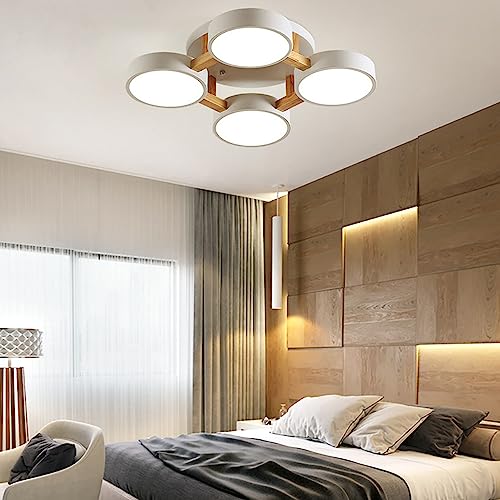 Plafonnier LED 50 cm en bois 44W dimmable blanc - 3