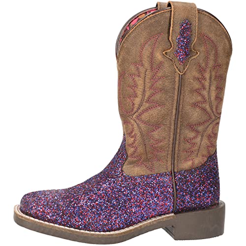 Smoky Mountain Boots Unisex Adult 3164y Equestrian-boots, Purple Glitter/Brown Distress, 3.5 US