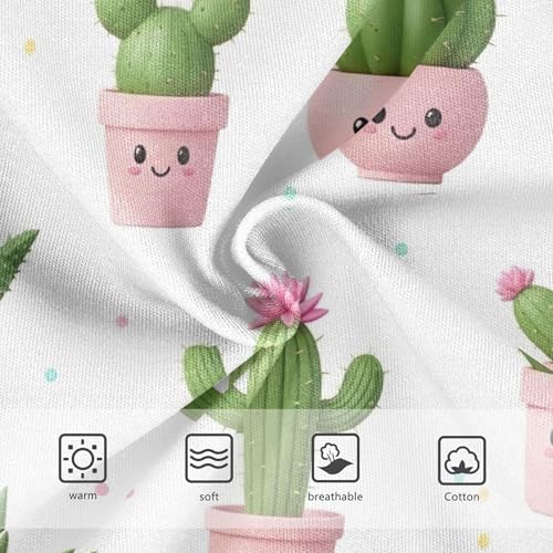 Fun Toddler Girls Underwear 2t Cotton Panties Little Girl Cute Cartoon Succulents Pink Green Briefs Girls Undies3