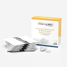 Hearing360 Effervescent tablets for acoustic devices, deep cleaning and disinfectant for domes and tubes, 20 tablets with active oxygen, Class I medical device
