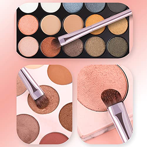 5Pcs Eyeshadow Brush Set, Eyeliner Brush Eyeshadow Brush Concealer Brush Blending Brush Eyebrow Brush With Case, Pink Eye Makeup Brushes For Travel #TOP6