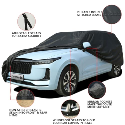 image for Car Cover Waterproof All Weather, Coverado Outdoor SUV Car Covers for 