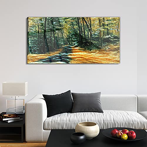 Tableau acrylique 120x60cm forêt d'automne décoration salon