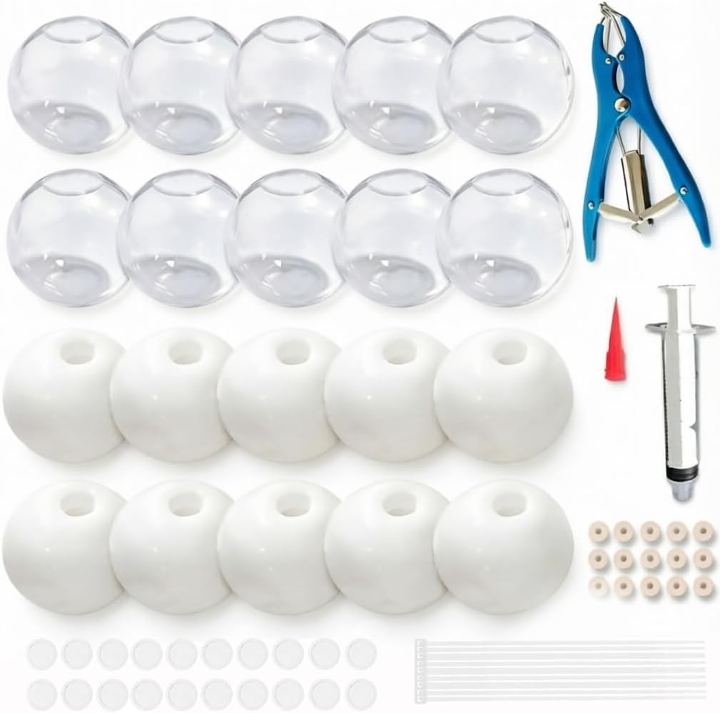 20Pcs DIY Stress Ball Making Kit Empty TPR Blank Skins with Air Pump & Expander Tool for Making Pressure Balls for Make Your Own Squishy Kit, Anxiety Relief Toys