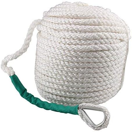Bang4buck Three Strand Polypropylene Anchor Rope 1/2 inch 100 Feet Twisted Dockline for Boat/Sailboat/Sled Line with Thimble and 5850LB Breaking Strain (1/2 inch 100 Feet) - Image 4