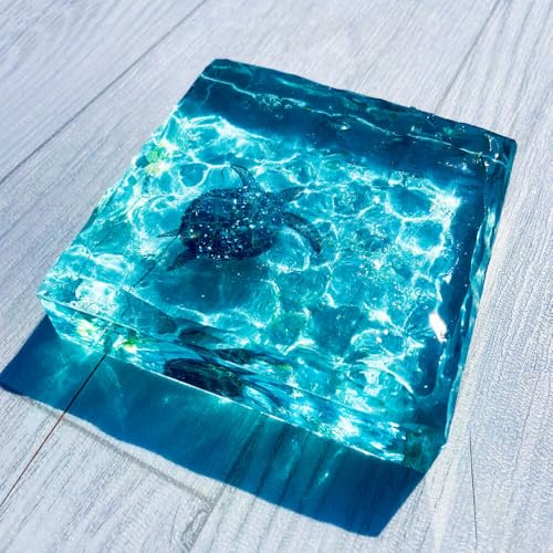 Studio KAI by 濵村裕二 [飾れる海] アートブロック エメラルドグリーンの海とカメ CDH018 長崎県 西海市 ふるさと納税 インテリア 海 マリン 小物 置物 アート 贈り物 プレゼント