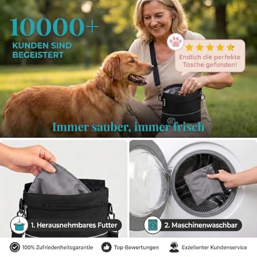 HUND IST KÖNIG Leckerlitasche für Hunde mit Einhand-Magnet-Verschluss