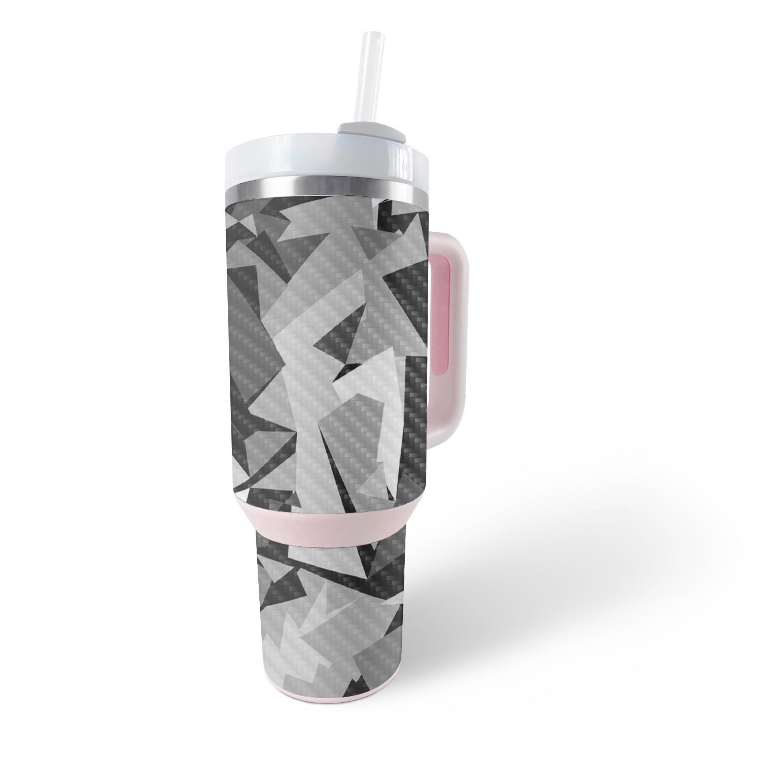 MightySkins Carbon Fiber Skin Compatible With Stanley The Quencher H2.0 FlowState 40 Oz Tumbler - Mono Camo | Protective, Durable Textured Carbon Fiber Finish | Easy To Apply, Remove, and Change Style