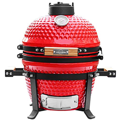 London Sunshine Ceramic BBQ Charcoal Kamado Grill 13 inch Portable Tabletop BBQ Grill