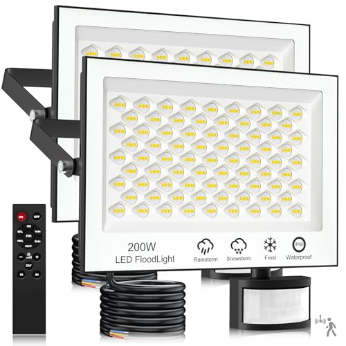 Spot LED Extérieur pour Patio et Jardin Lot de 2 Projecteurs Lumineux avec Détecteur