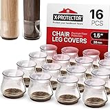 16 PCS Chair Leg Floor Protectors with Felt Pads X-Protector - Furniture Pads for Hardwood Floors -...