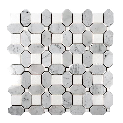 Apollo Tile 12.2 x 12.2 in. Square-Octagon Mosaic White and