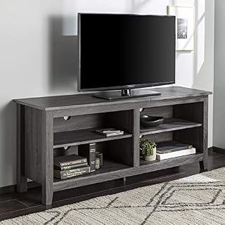 WE Furniture Minimal Farmhouse Wood Universal Stand for TV's up to 64" Flat