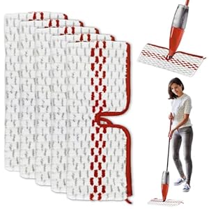 5 Stück für Vileda 1-2 Spraymax Sprühwischer Ersatzbezug Set, Wiederverwendbar für Vileda Wischmopp mit Sprühfunktion, Waschbarer Wischbezug Mop Microfaser Reinigung Pads, für alle Hartböden