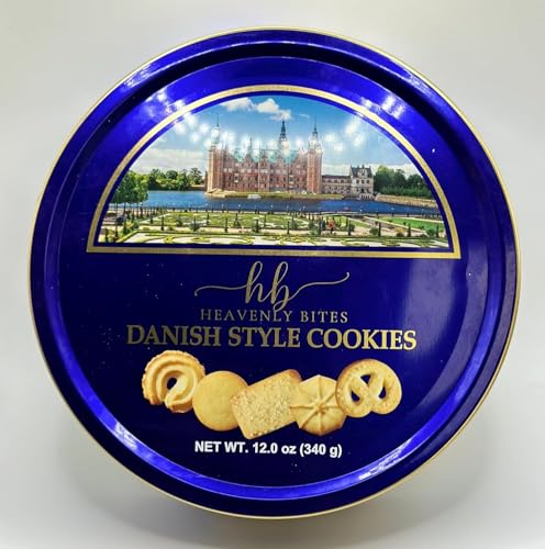 Image of Heavenly Bites Danish Style Butter Cookies in Metal Tin 12 Ounce (6 Pack)