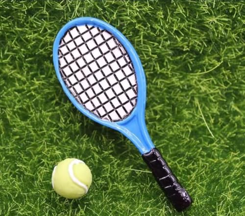 Miniatur Tennisschläger Puppenhaus Sport Dekor Miniatur Werkzeuge Micro Toys Tennisschläger Tennisschläger Frauen Desktop Mini Tennisschläger Lustiges Minihaus Werkzeug