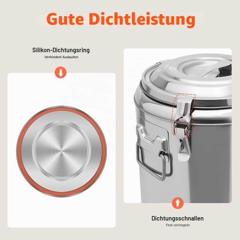 Thermo Getränkespender aus Edelstahl 20L mit Zapfhahn, Isolierbehälter für heiße und kalte Getränke wie Kaffee, Tee, Saft, Milch bei Party, Buffet, Restaurant